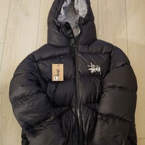 Stussy Black Puffer Jacket